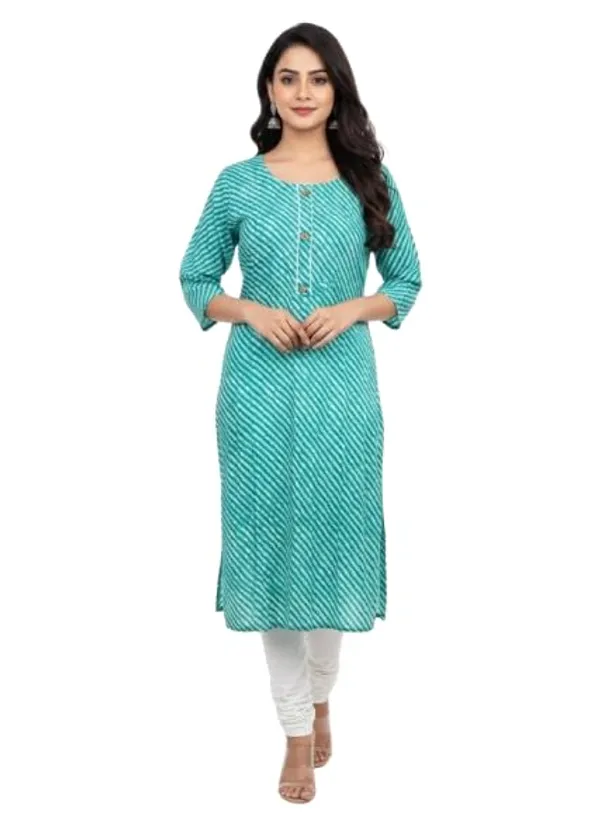 Green_Cotton_Single_Kurti_For_Women