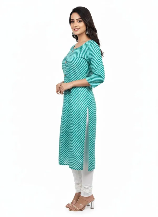 Green_Cotton_Single_Kurti_For_Women