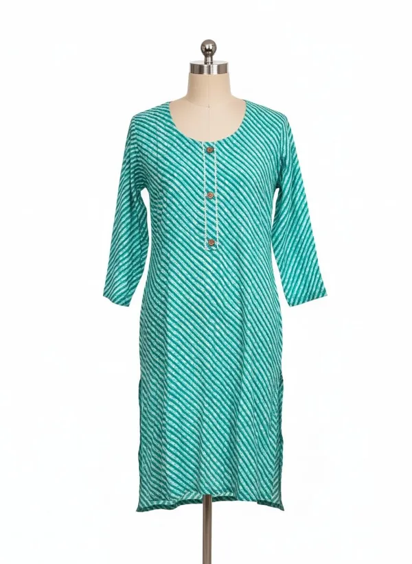 Green_Cotton_Single_Kurti_For_Women