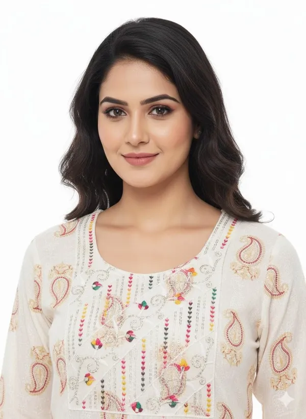 White_Cotton_Single_Kurti_For_Women