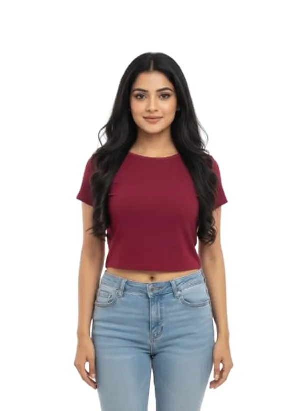 Maroon_Polyester_Crop_Top_For_Women