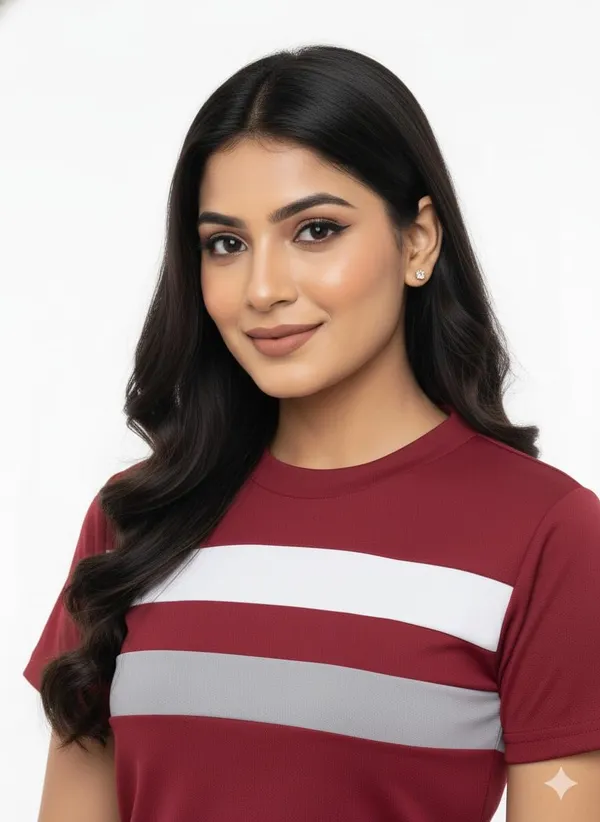 Maroon_Polyester_Off_Shoulder_Shirt,_For_Women