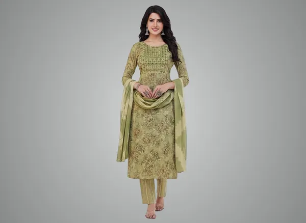 Pista_Green_Rayon_Cotton_Mix_3_Piece_Kurta_Pant_For_Women