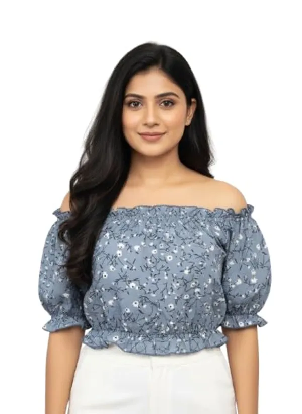 Grey_Polyester_Off-Shoulder_Crop_Top_For_Women