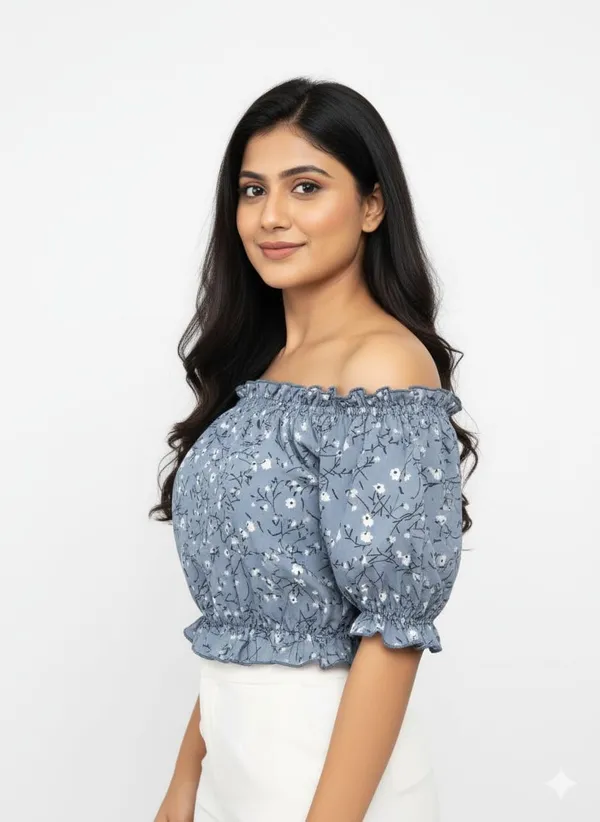 Grey_Polyester_Off-Shoulder_Crop_Top_For_Women