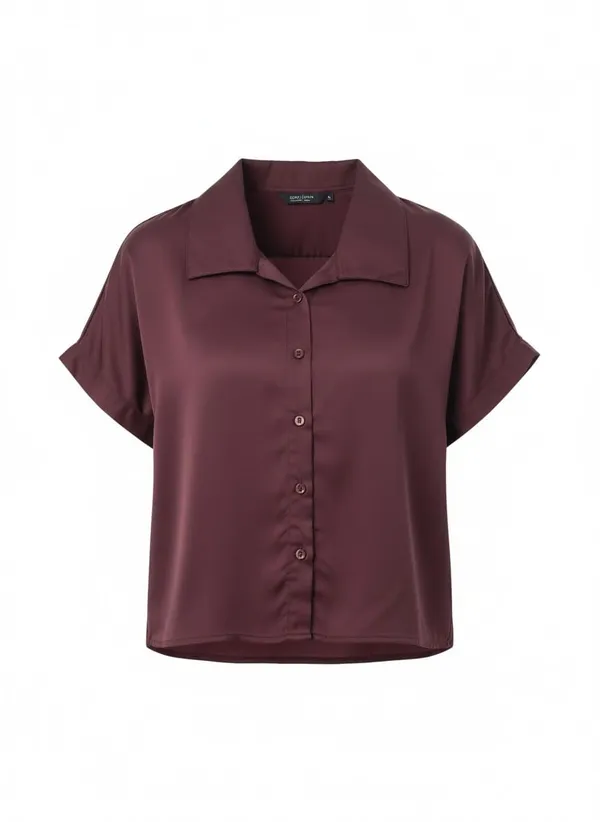 Maroon_Polyester_Off_Sholder_Shirt_For_Women