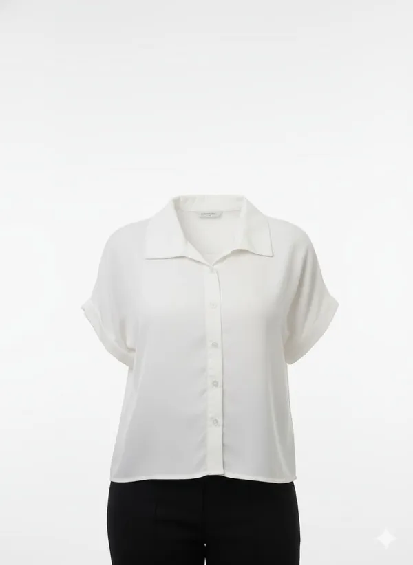 White_Polyester_Off_Shoulder_Shirt_For_Women