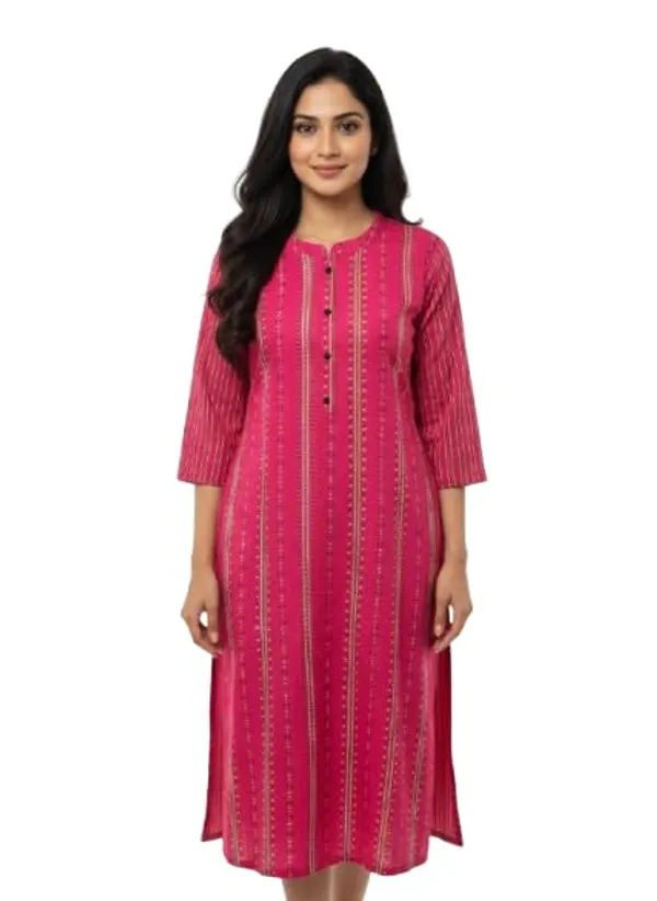 Pink_Cotton_Single_Kurti_For_Women