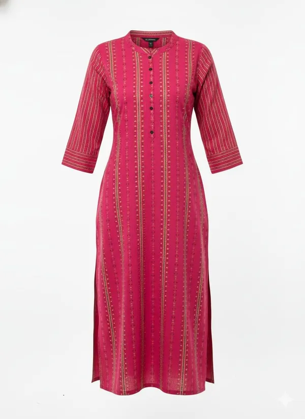 Pink_Cotton_Single_Kurti_For_Women