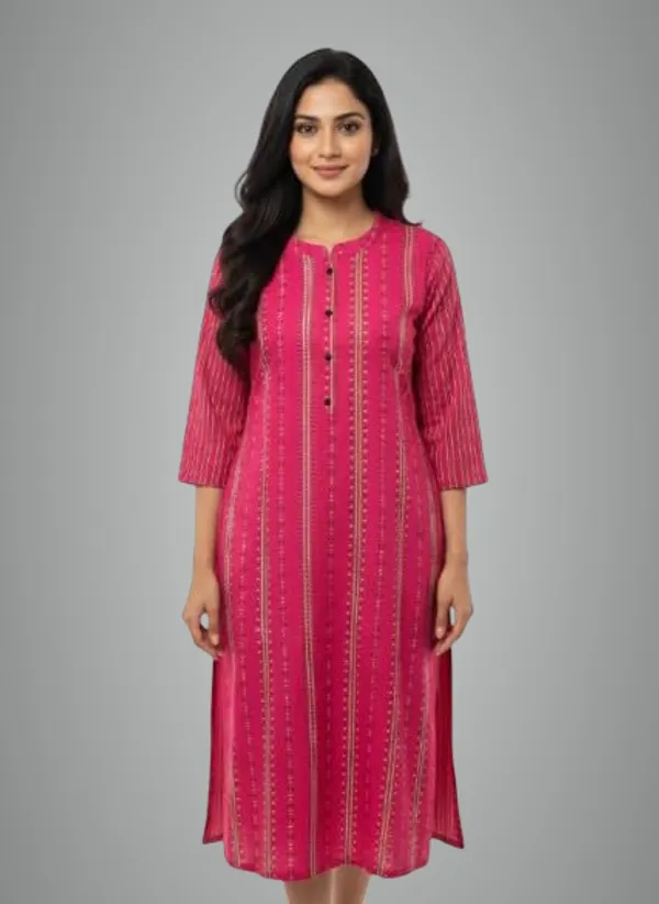 Pink_Cotton_Single_Kurti_For_Women