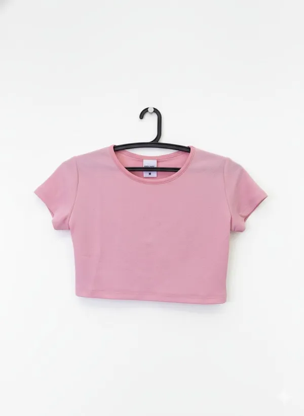 Pink_Polyester_Crop_Top_For_Women