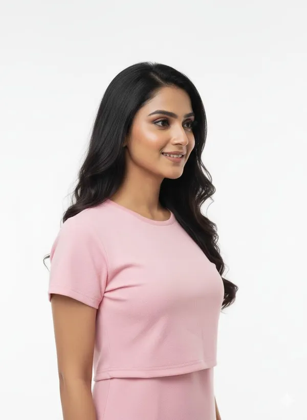 Pink_Polyester_Crop_Top_For_Women