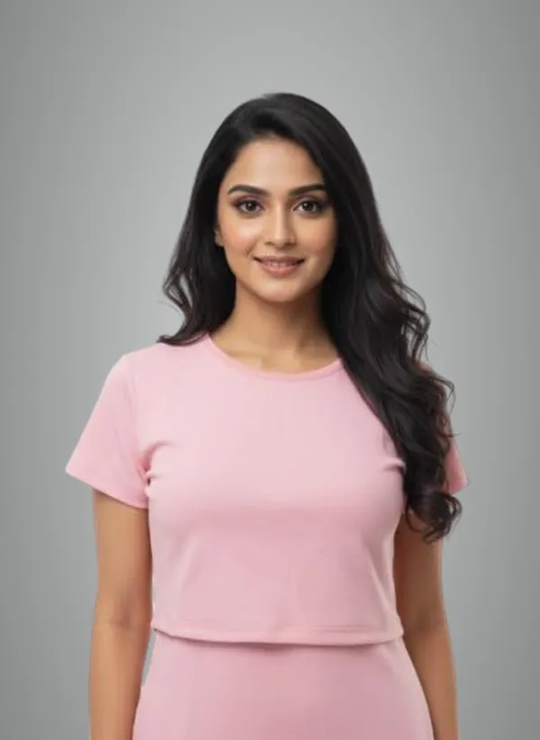 Pink_Polyester_Crop_Top_For_Women