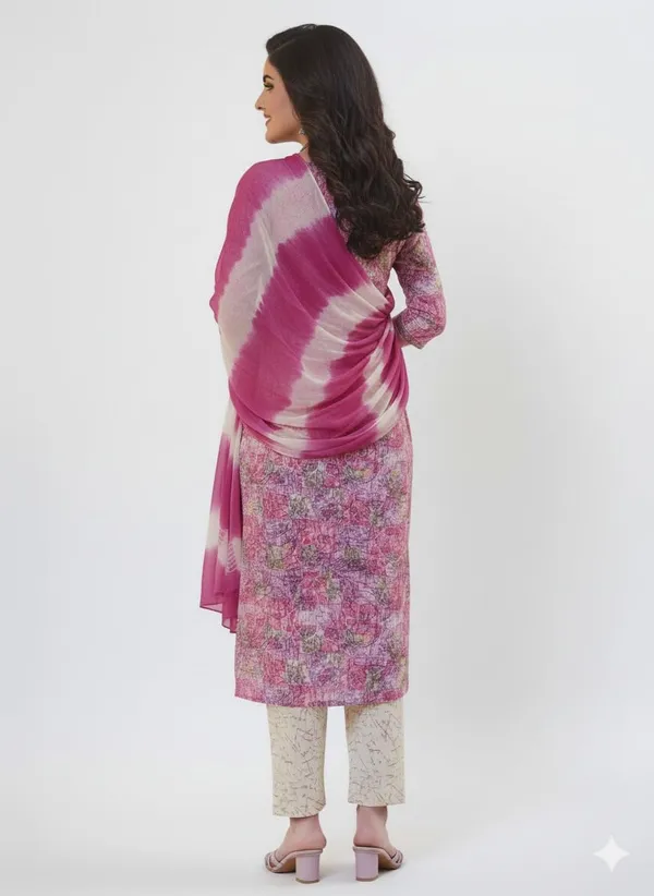 Pink_Rayon_Cotton_Mix_3_Piece_Kurta_Pant_Dupatta_Set_For_Women