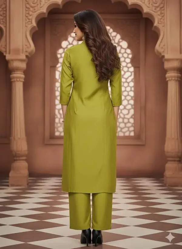 Olive_Green_Cotton_Co-Ord_Kurta_Pant_Set_For_Women