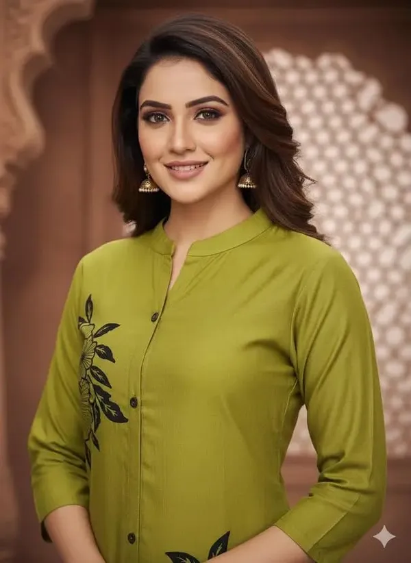 Olive_Green_Cotton_Co-Ord_Kurta_Pant_Set_For_Women