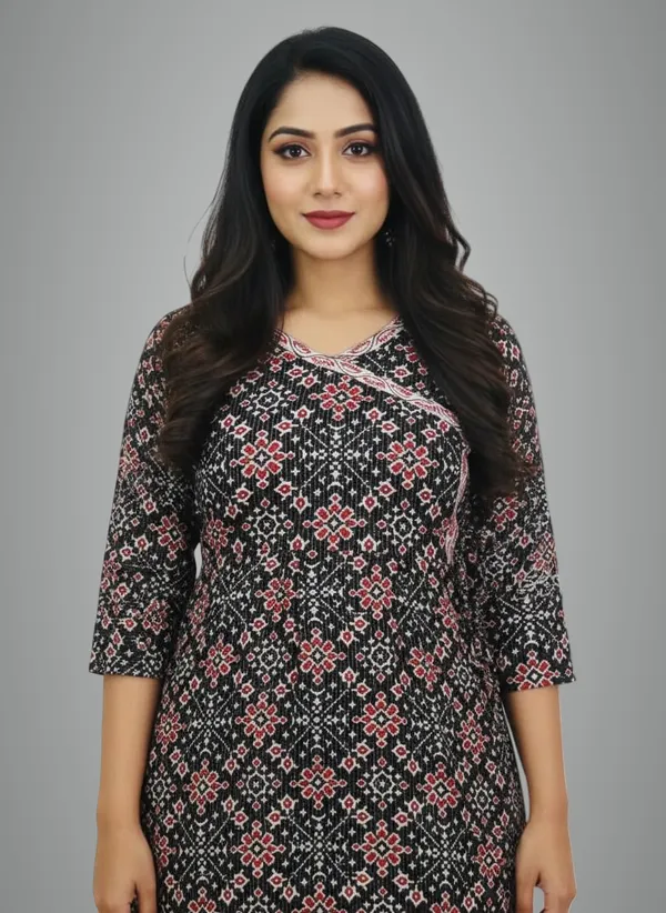 Black_Cotton_Short_Kurti_For_Women