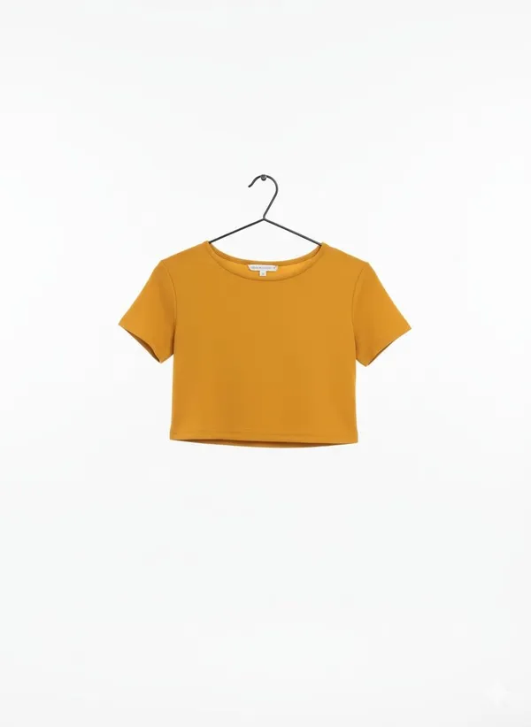 Yellow_Polyester_Crop_Top_For_Women