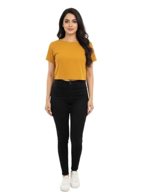 Yellow_Polyester_Crop_Top_For_Women