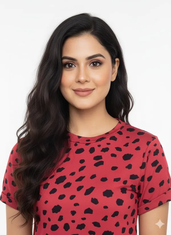 Red_Polyester_Short_Sleeve_Crop_Top_For_Women