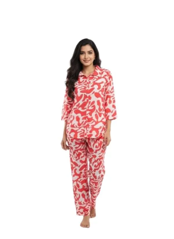 Red_Cotton_Kurta_And_Pant_For_Women