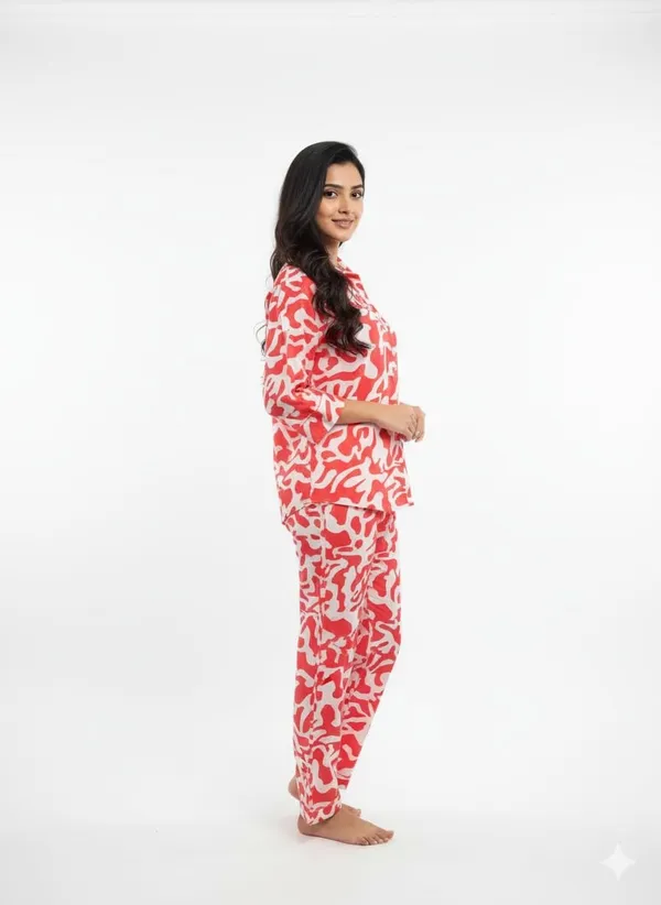 Red_Cotton_Kurta_And_Pant_For_Women