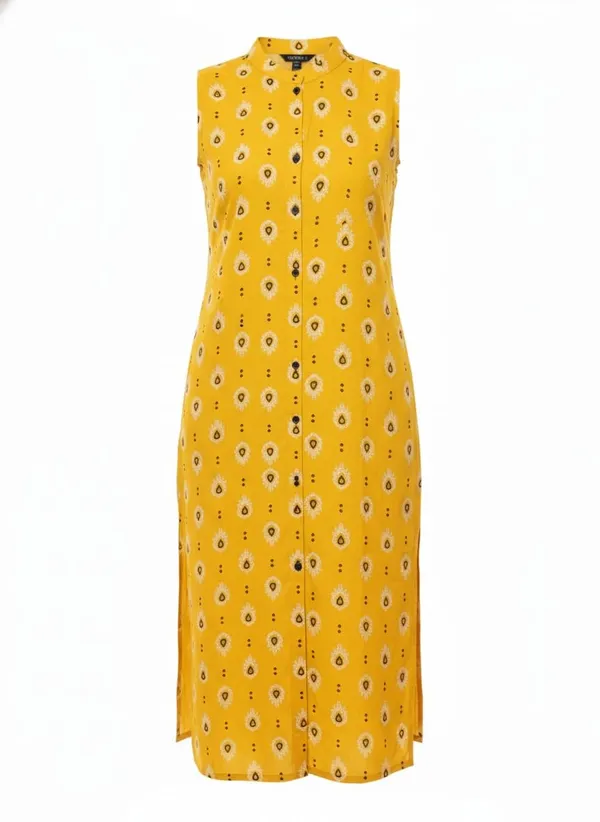 Yellow_Cotton_Single_Kurti_For_Women