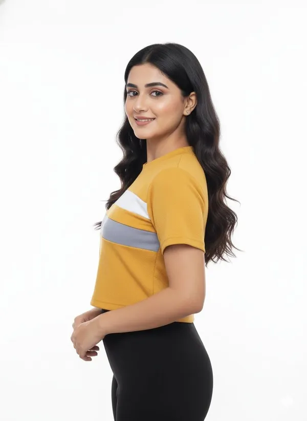 Yellow_Cotton_Single_Kurti_For_Women