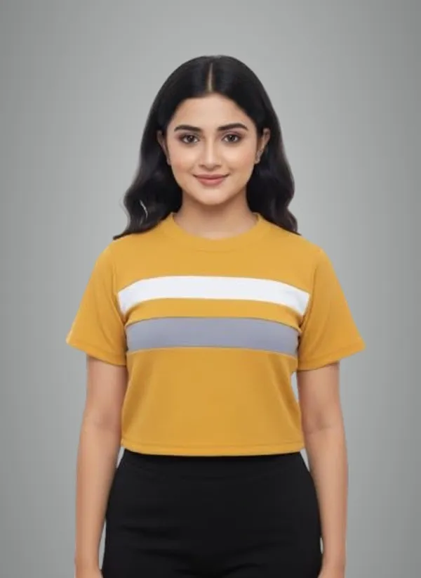 Yellow_Cotton_Single_Kurti_For_Women
