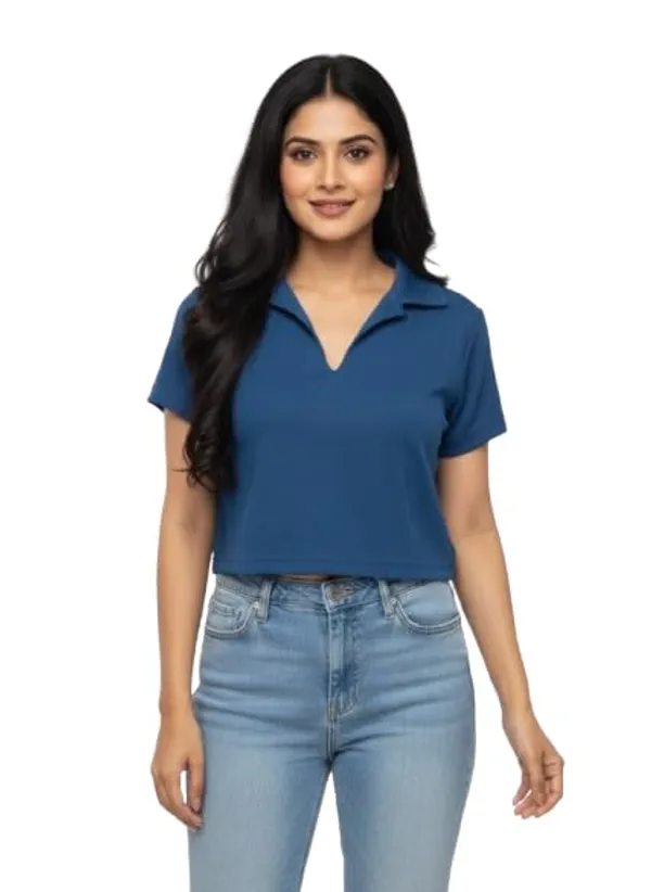 Blue_Polyester_Crop_Top_For_Women