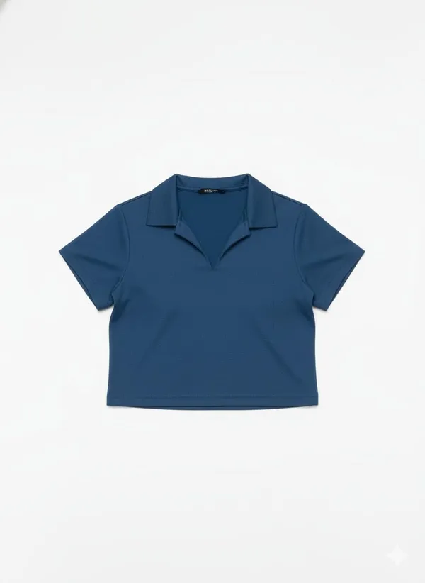 Blue_Polyester_Crop_Top_For_Women