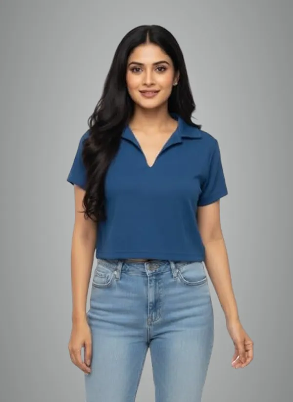 Blue_Polyester_Crop_Top_For_Women