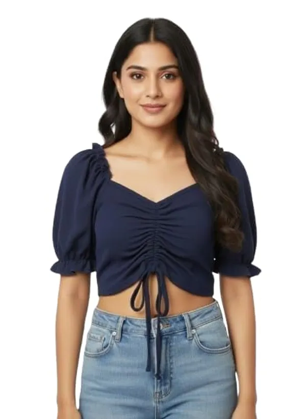 Navy_Blue_Polyester_Crop_Top_For_Women