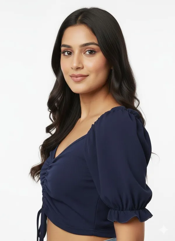 Navy_Blue_Polyester_Crop_Top_For_Women