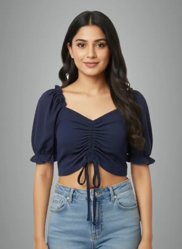Navy_Blue_Polyester_Crop_Top_For_Women