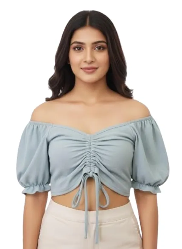 Sky_Blue_Polyester_Crop_Top_For_Women