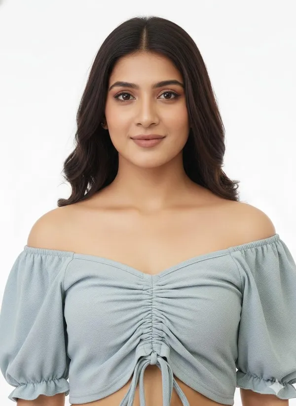 Sky_Blue_Polyester_Crop_Top_For_Women