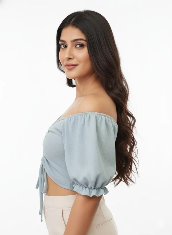 Sky_Blue_Polyester_Crop_Top_For_Women