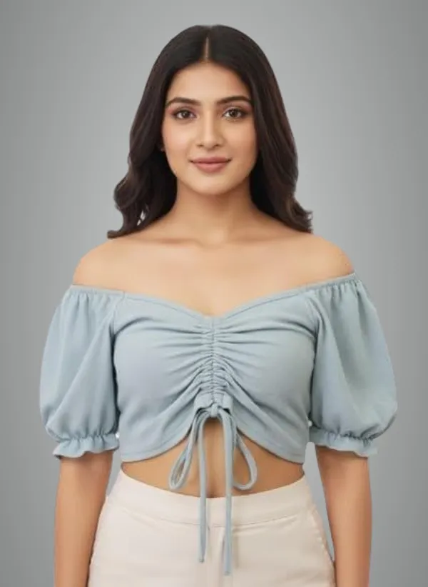 Sky_Blue_Polyester_Crop_Top_For_Women