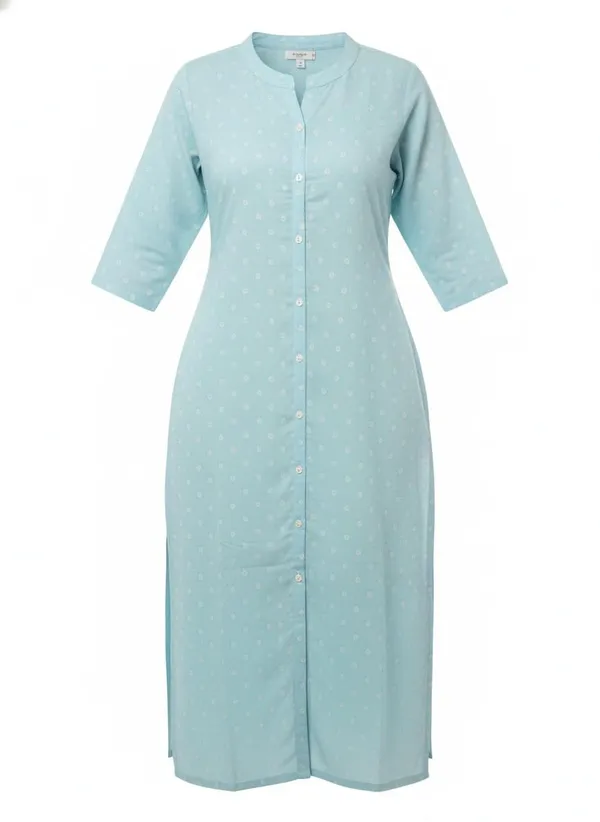Sky_Blue_Cotton_Single_Kurti_For_Women