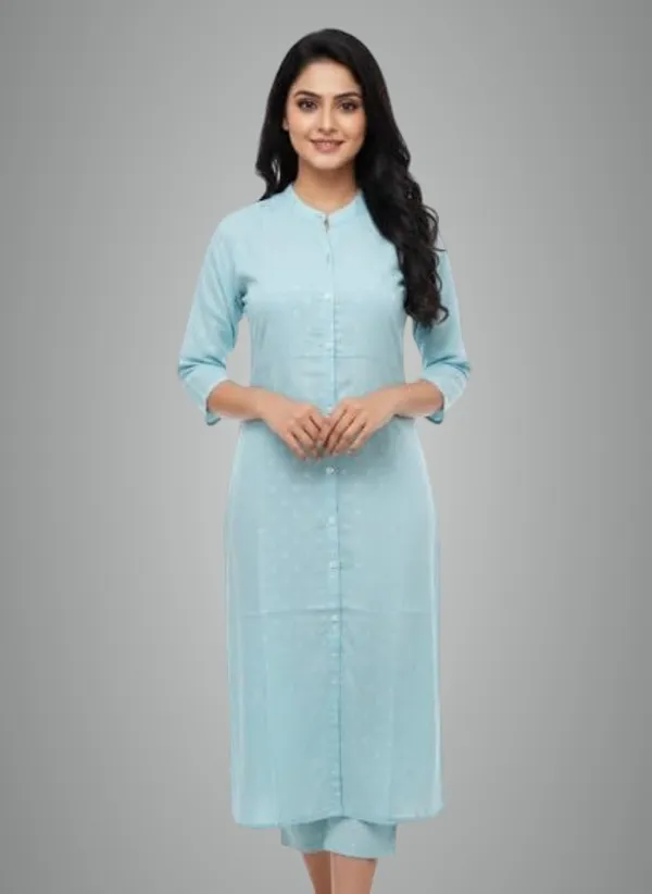 Sky_Blue_Cotton_Single_Kurti_For_Women