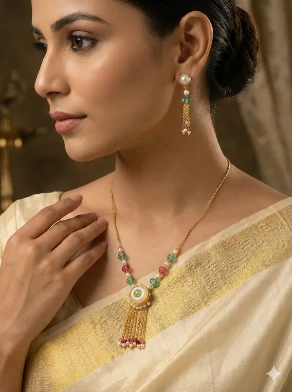 Gold-Plated_Moti_Bead_Necklace_Set_with_Matching_Earrings