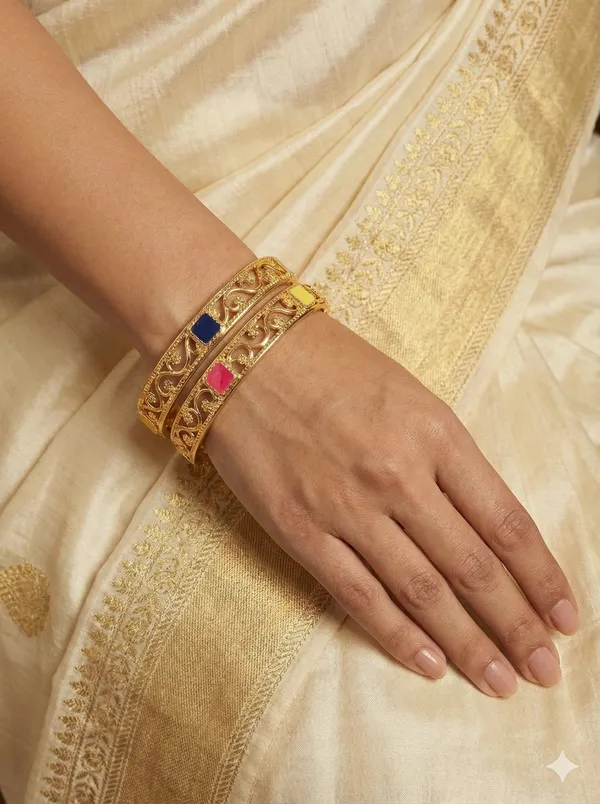 Gold-Plated_Elegant_CNC_Designer_BanglesFor_Women