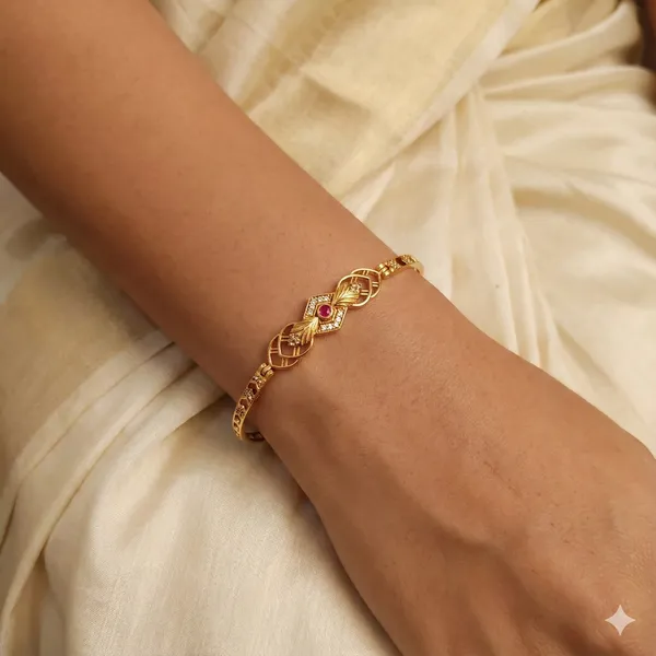 Gold-Plated_Ruby_CZ_Floral_Weave_Bracelet_for_Women