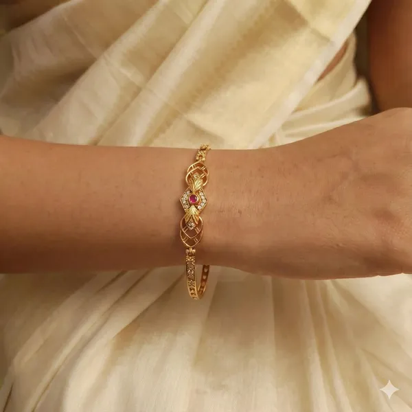 Gold-Plated_Ruby_CZ_Floral_Weave_Bracelet_for_Women