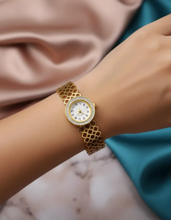 Anti-Tarnish_Gold-Plated_Lattice_Cutwork_Women_Bracelet_Watch
