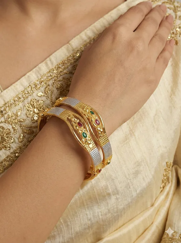 Gold-Plated_Elegant_CNC_Designer_BanglesFor_Women