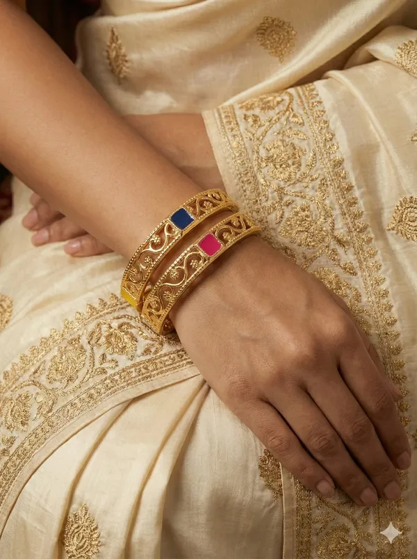 Gold-Plated_Elegant_CNC_Designer_BanglesFor_Women