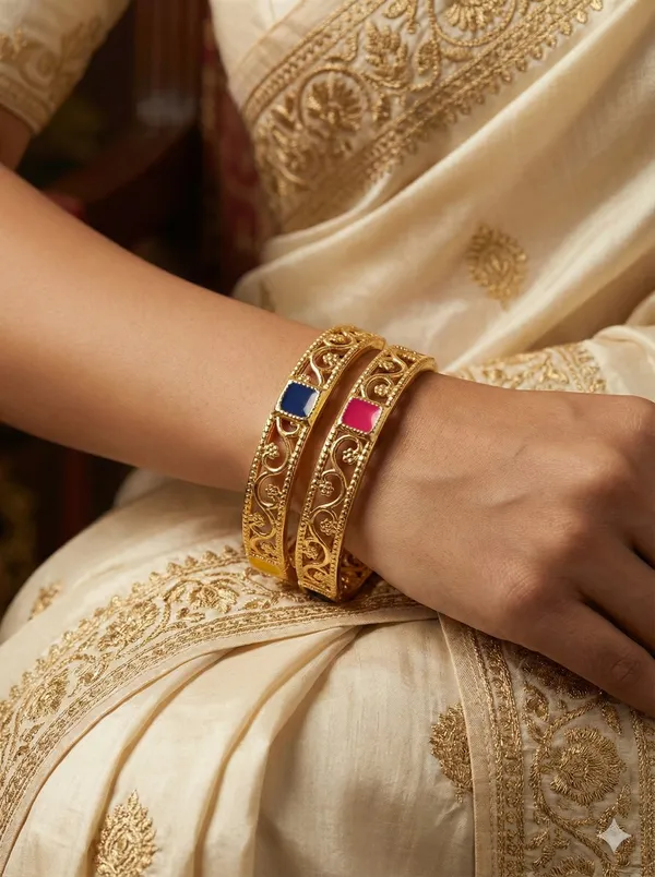 Gold-Plated_Elegant_CNC_Designer_BanglesFor_Women