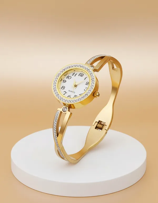Anti-Tarnish_Gold-Plated_Crystal_Accent_Women_Bracelet_Watch